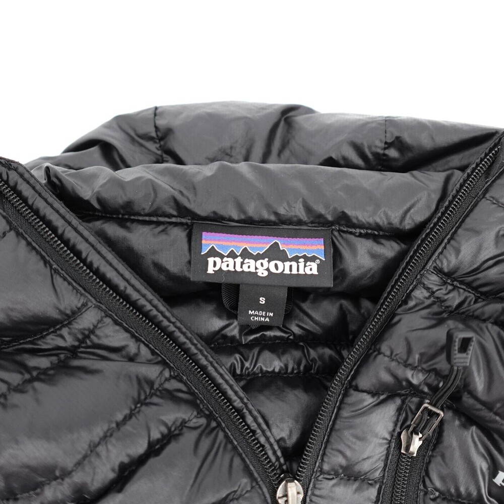 Patagonia Puffer Jacket Womens Small Black Hooded Full Zip Down Insulated - Picture 13 of 16